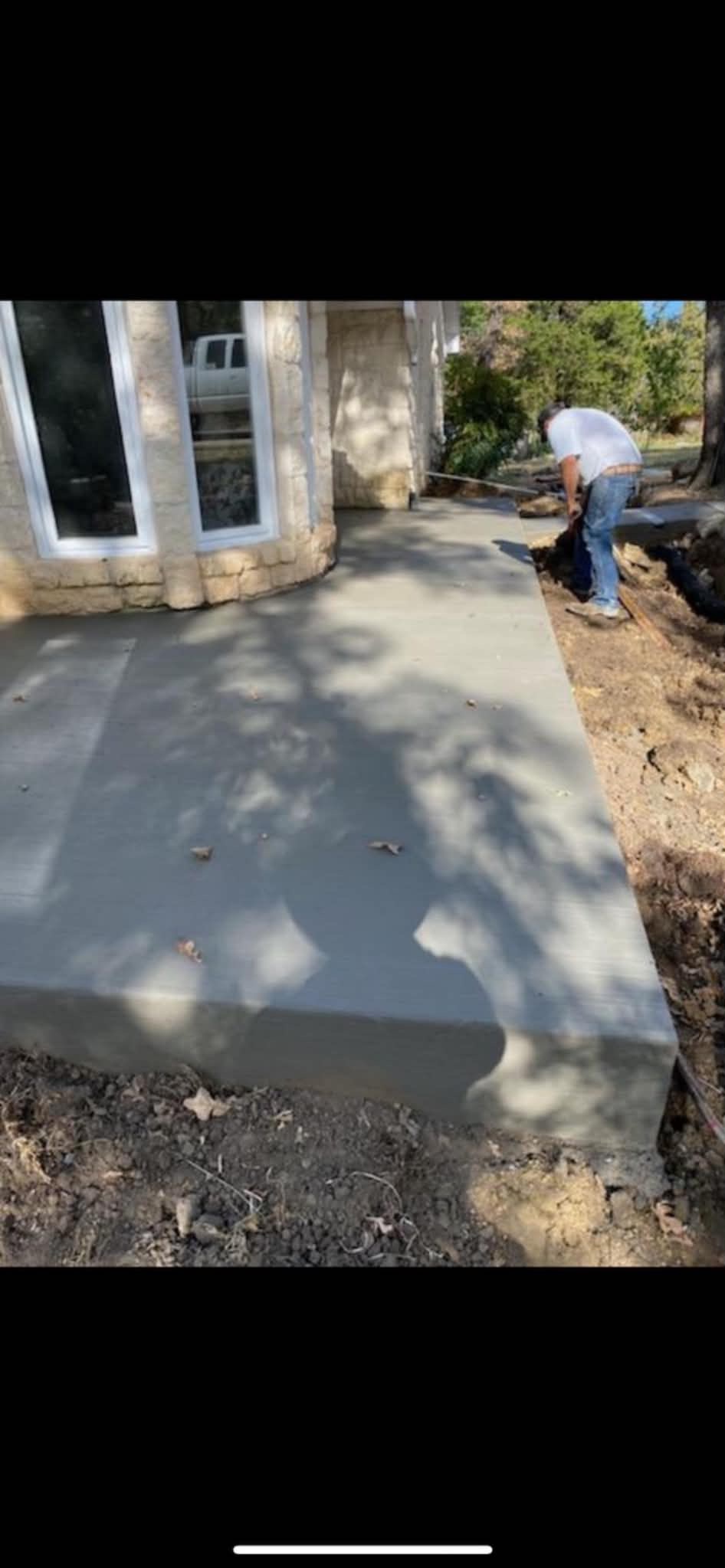Concrete patio installation